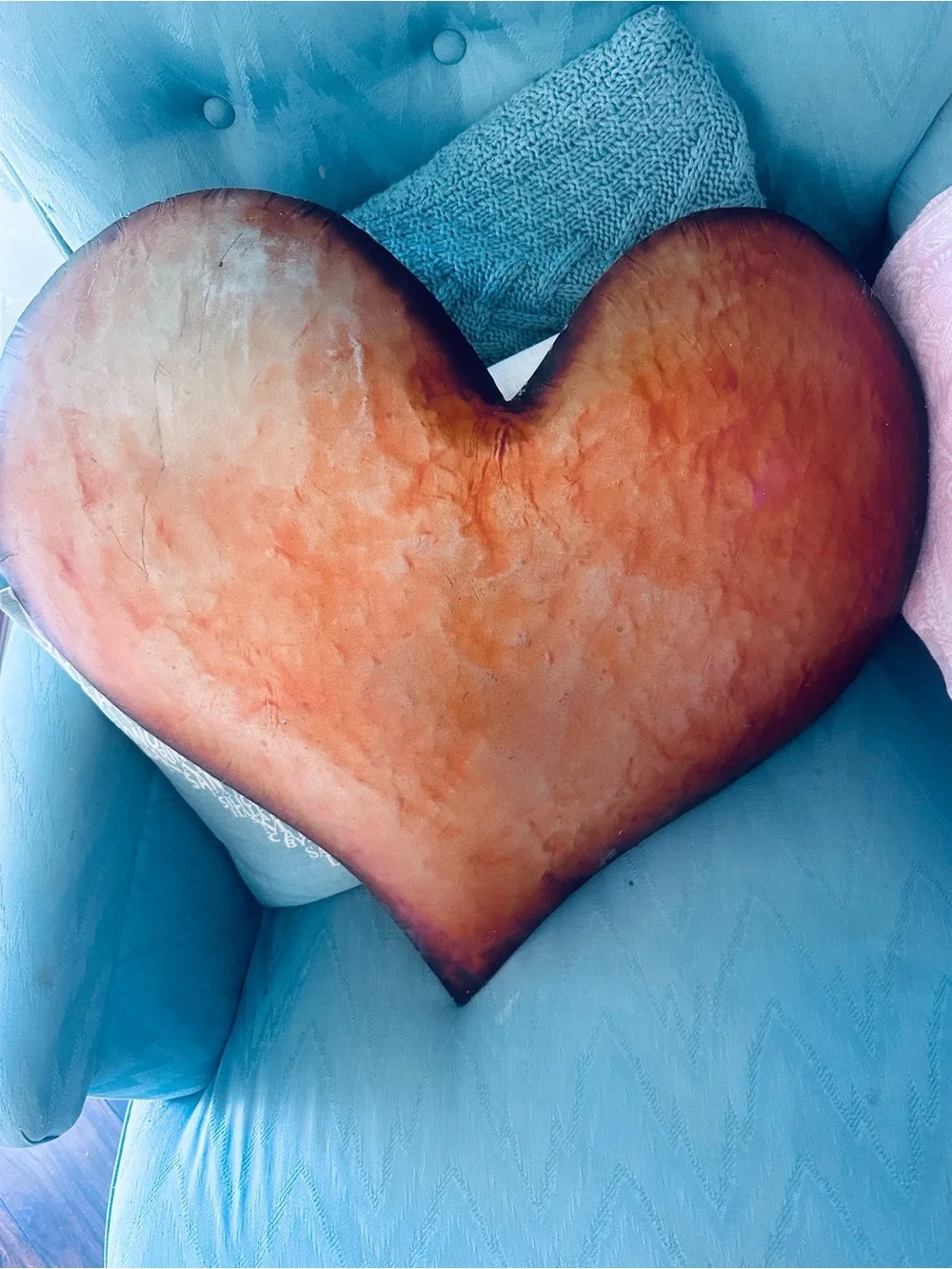Heart-Shaped Decorative Wall Hanging  in Rust/Burnt Red
